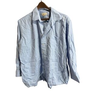 Tommy Bahama Mens Light Blue Long Sleeve Button Up Shirt Size 17.5 32-33